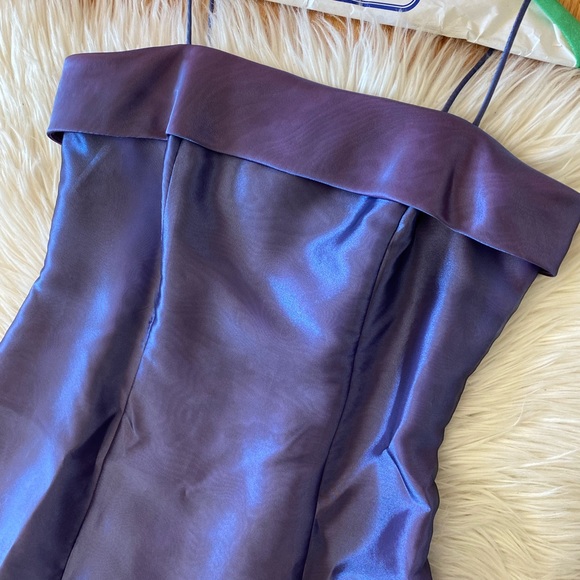 Night Way purple taffeta full length gown - Picture 6 of 13